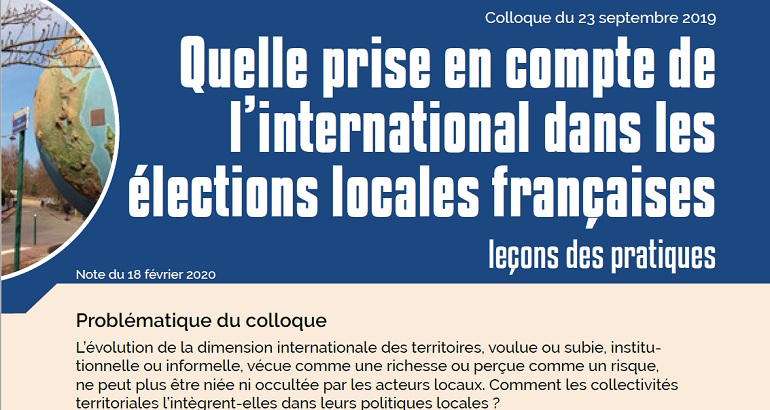 Prise en compte de l'international dans les élections locales françaises